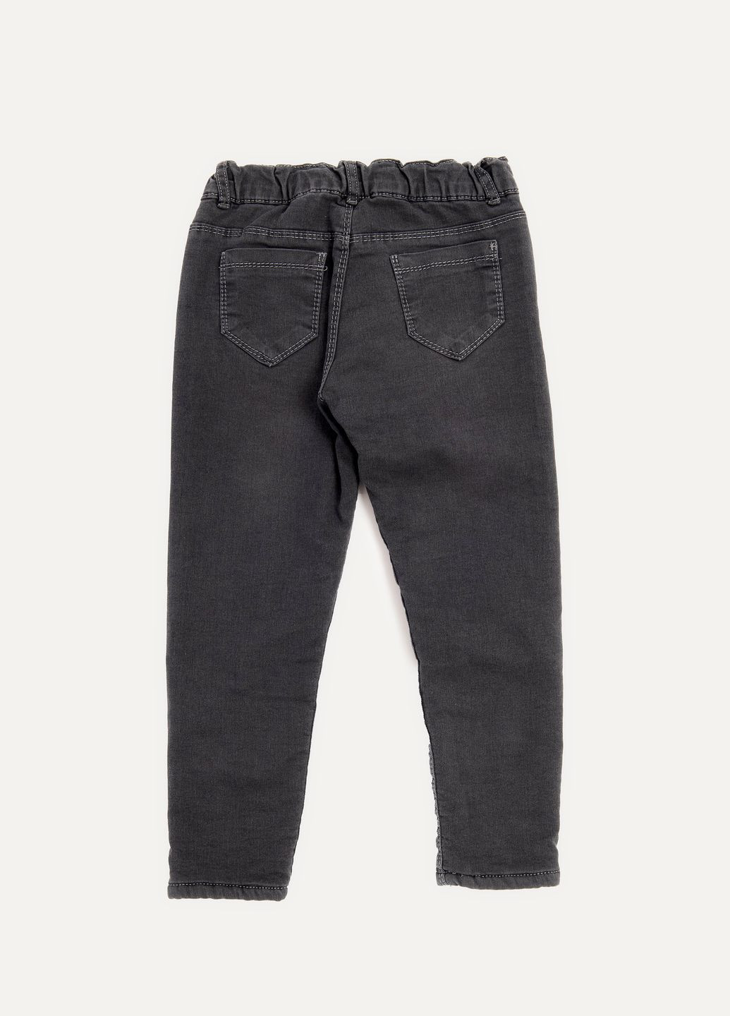 Серые зимние джинсы утепленные для девочки цвет серый цб-00230442 Sercino
