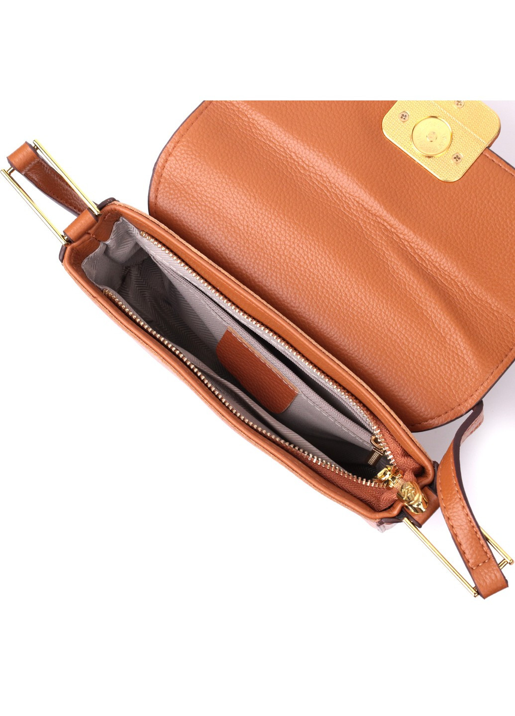 Модная сумка с жестким каркасом из натуральной кожи 22390 Коричневая Vintage (276461771)