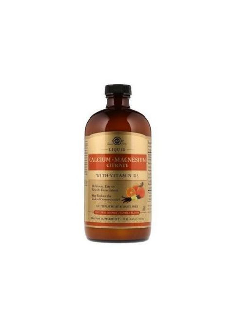 Liquid Calcium Magnesium Citrate with Vitamin D3 16 fl oz 473 ml Natural Orange Vanilla Solgar (264382575)