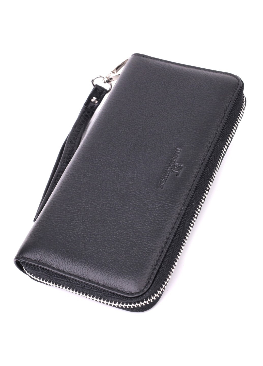 Універсальний гаманець-клатч на одне відділення з натуральної шкіри 22559 Чорний st leather (277980520)