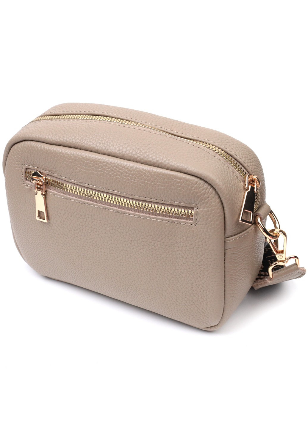 Идеальная женская сумка из натуральной мягкой кожи 22318 Бежевая Vintage (276457620)