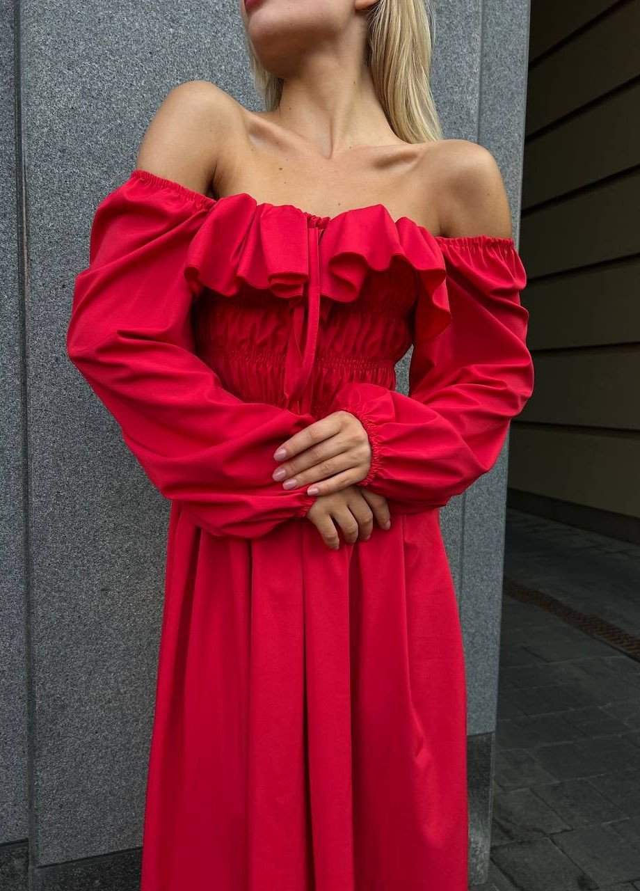 Красное кэжуал женское платье софт No Brand