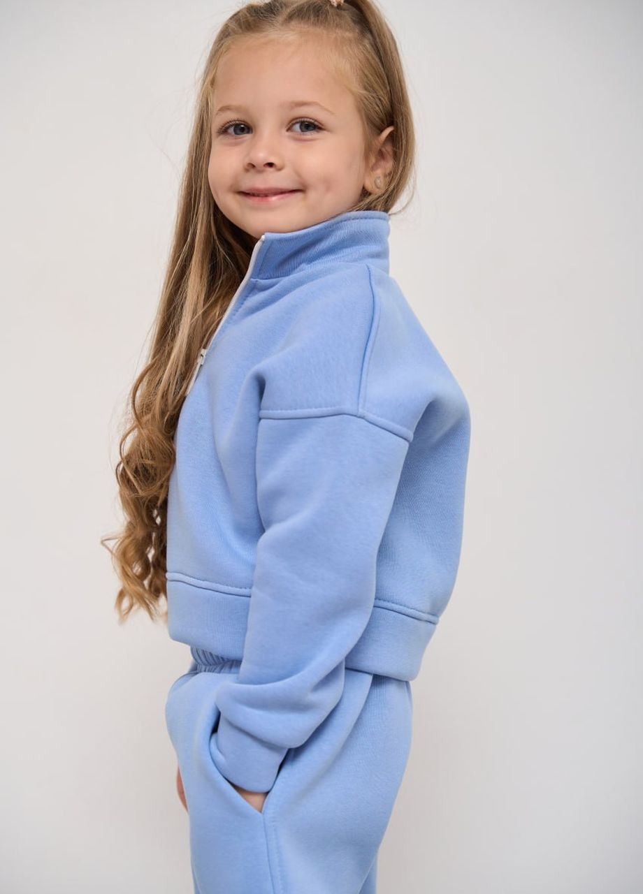 Теплий спортивний костюм для дівчинки колір блакитний р.110 444386 New Trend (266901726)