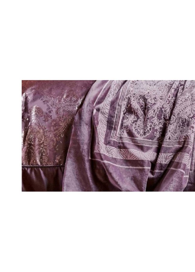Набор постельное белье с покрывалом + плед - Ilona murdum сиреневый евро (10) Karaca Home (258186355)