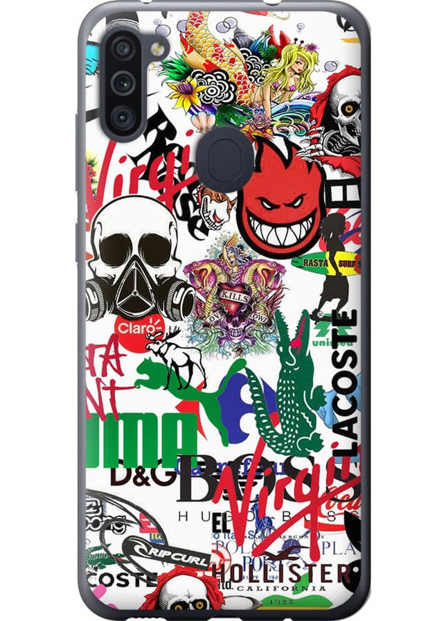 2D пластиковий чохол 'Many different logos' для Endorphone Samsung Galaxy A11 A115F (258091435)