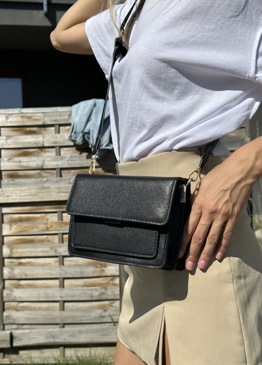 Жіноча класична сумочка крос-боді чорна No Brand (261856865)