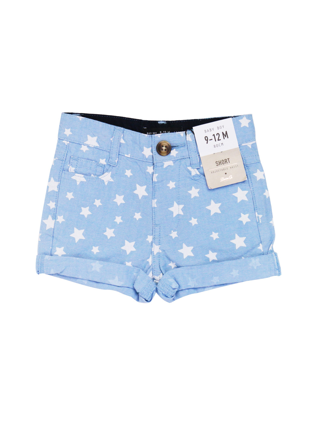 Джинсовые шорты для мальчика в звезды 80 голубой Primark (257818630)