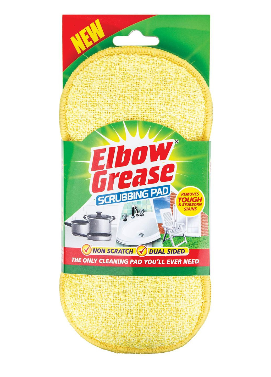 Губка для чищення абразивна Scrubbing Pad Жовта 1шт Elbow Grease (274253532)