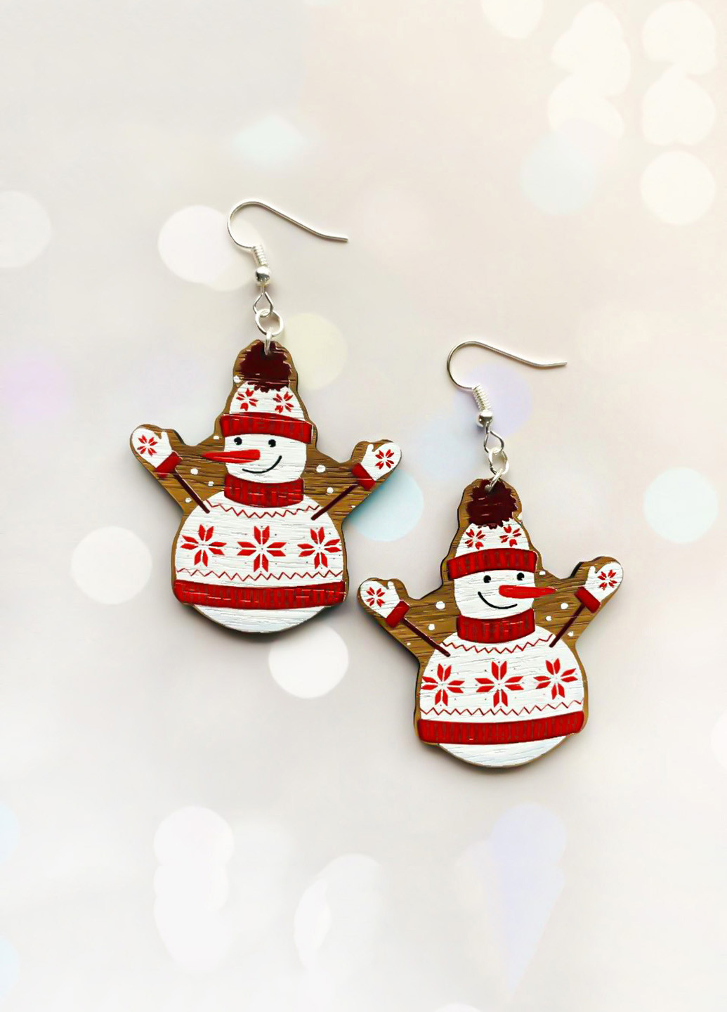 Сережки новорічні Сніговики (основа американський горіх) Creative (271700544)