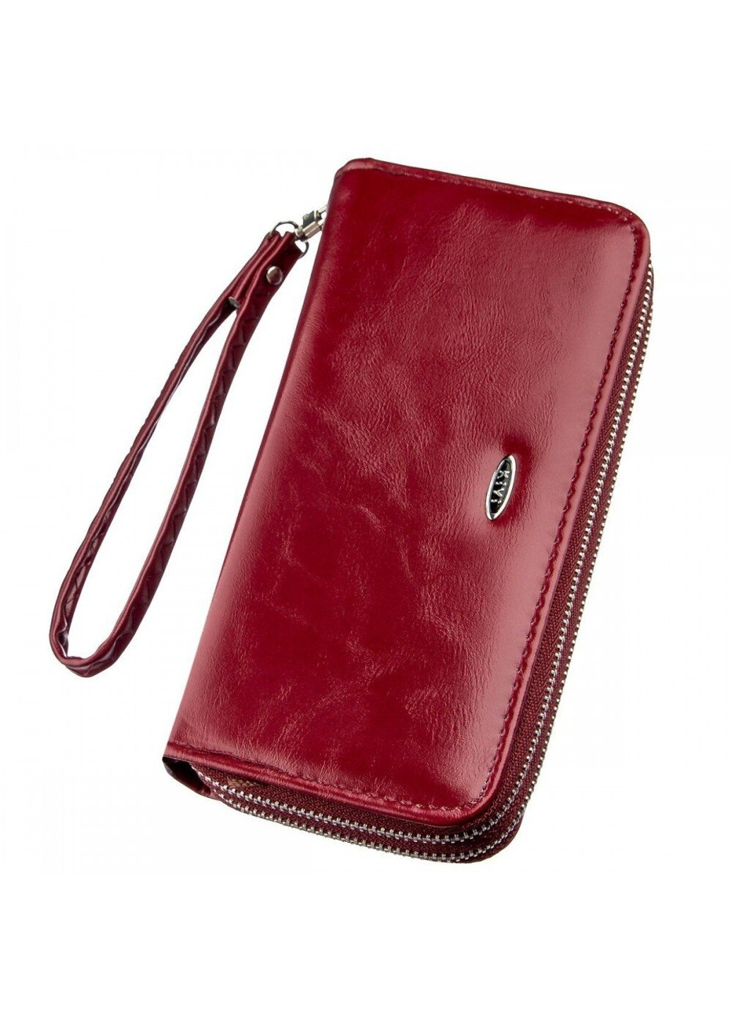 Кошелек из кожезаменнителя на 2 молнии 19051 Темно-розовый KIVI (262523870)