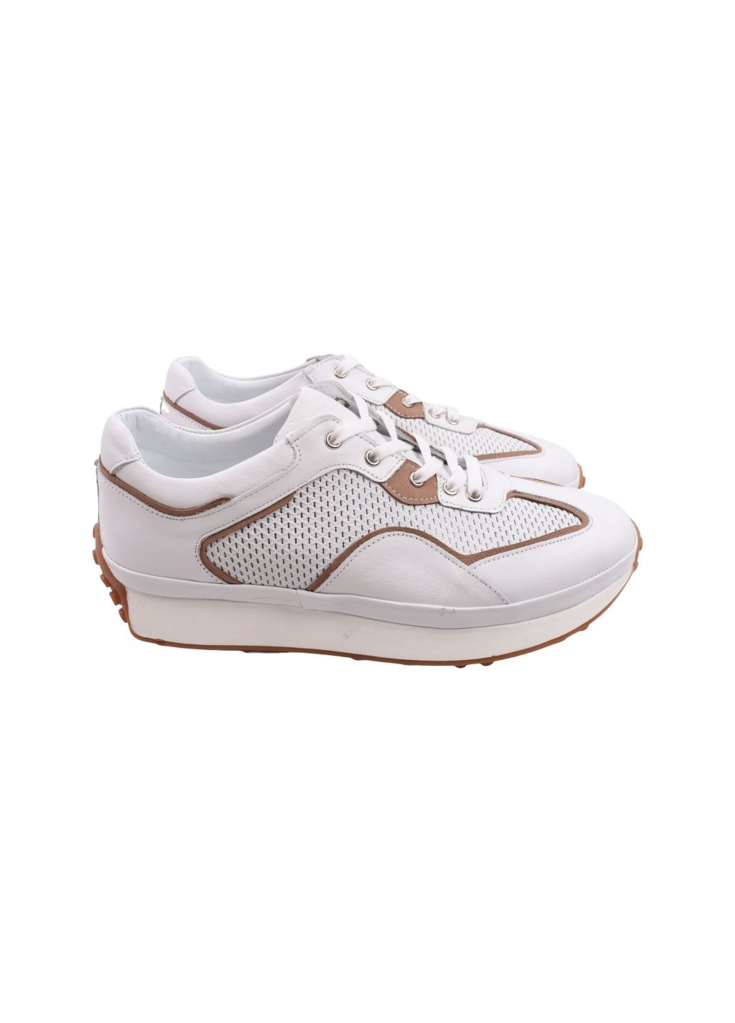 Білі кросівки чоловічі білі натуральна шкіра Effort 41-23DTS