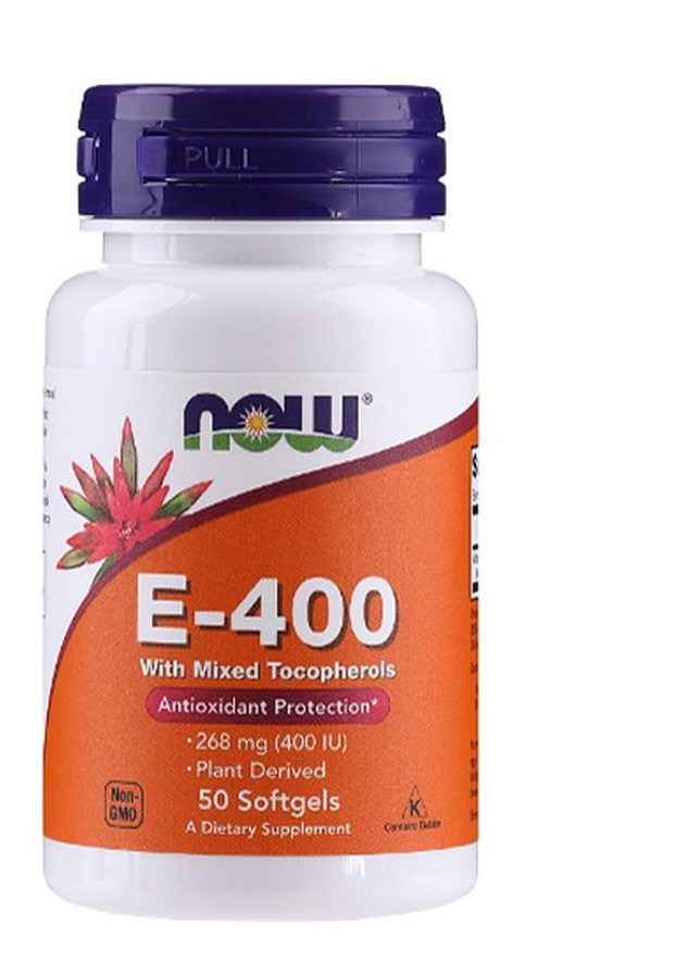 Vitamin E-400 with Mixed Tocopherols 50 Softgels Now Foods (257495203)