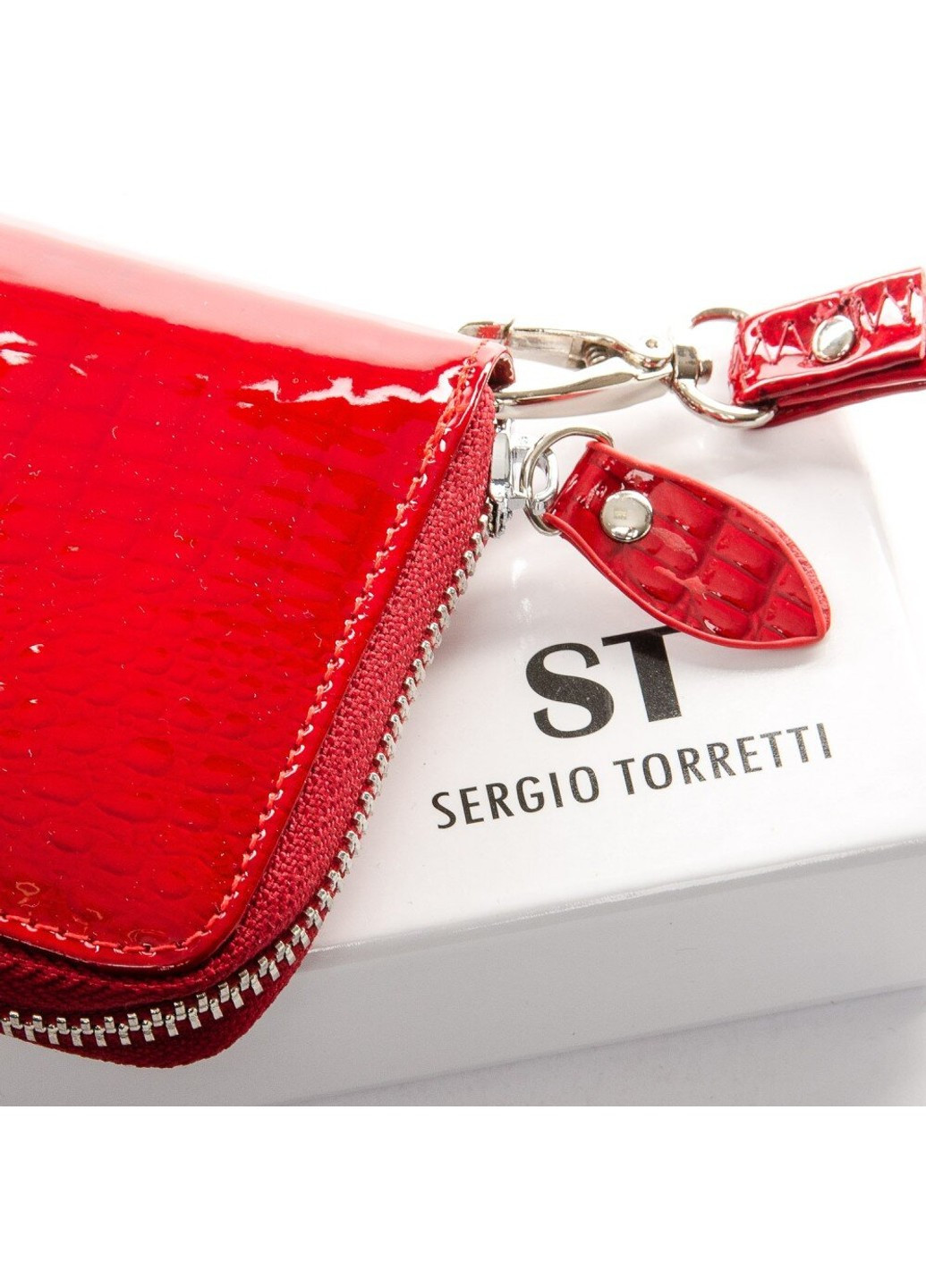 Женский лакированный кошелек из кожи LR W38 black Sergio Torretti (276773353)