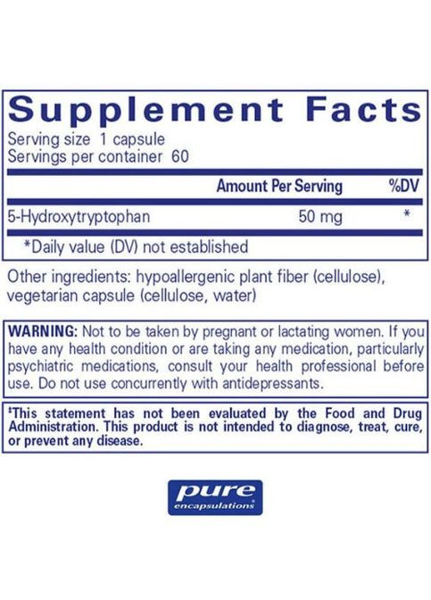 5-HTP 50 mg 60 Caps Pure Encapsulations (275332965)