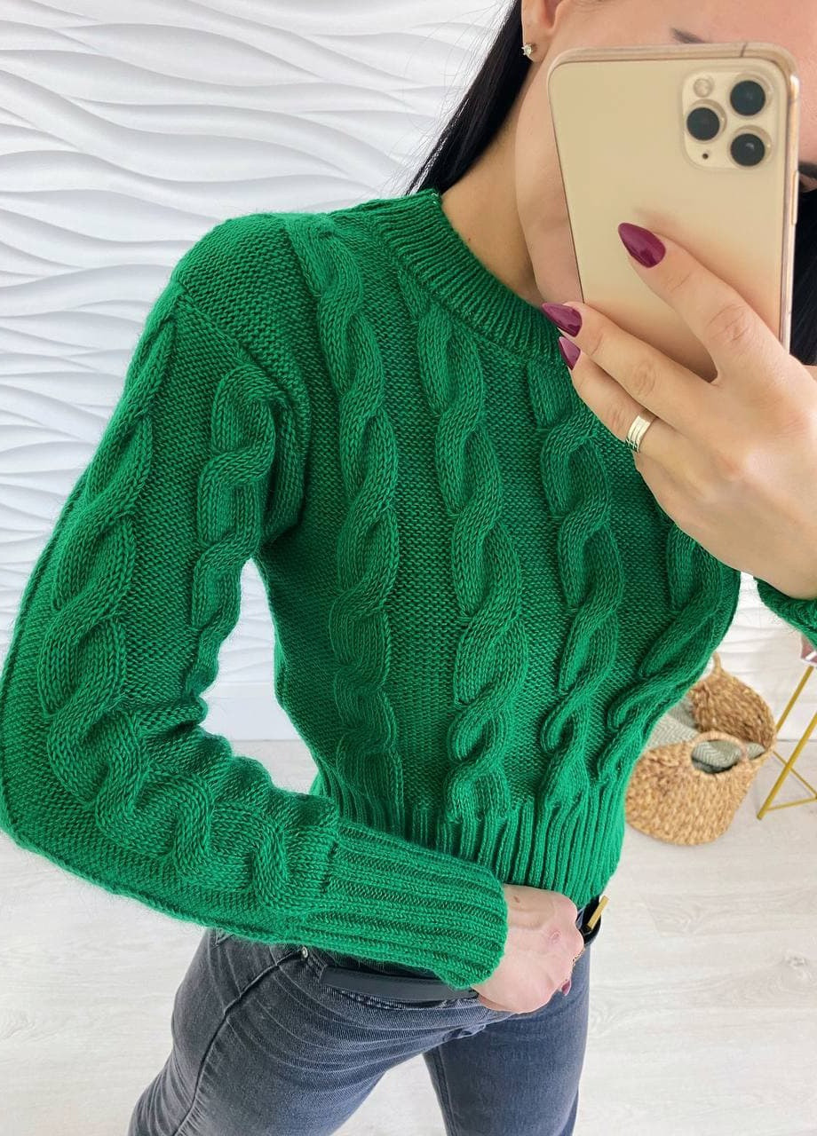 Зеленый демисезонный свитер джемпер Larionoff