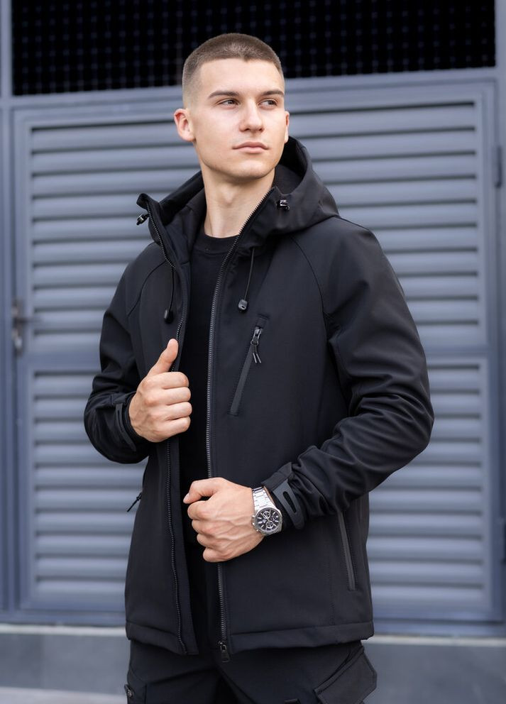 Чорна демісезонна куртка matrix чорний Pobedov
