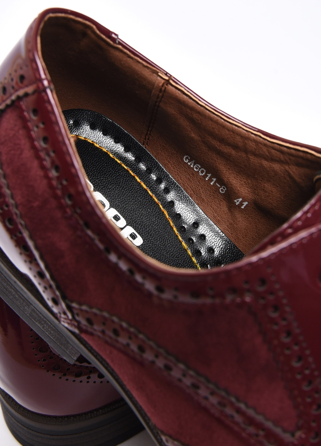 Бордовые классические туфли мужские бордового цвета Let's Shop на шнурках