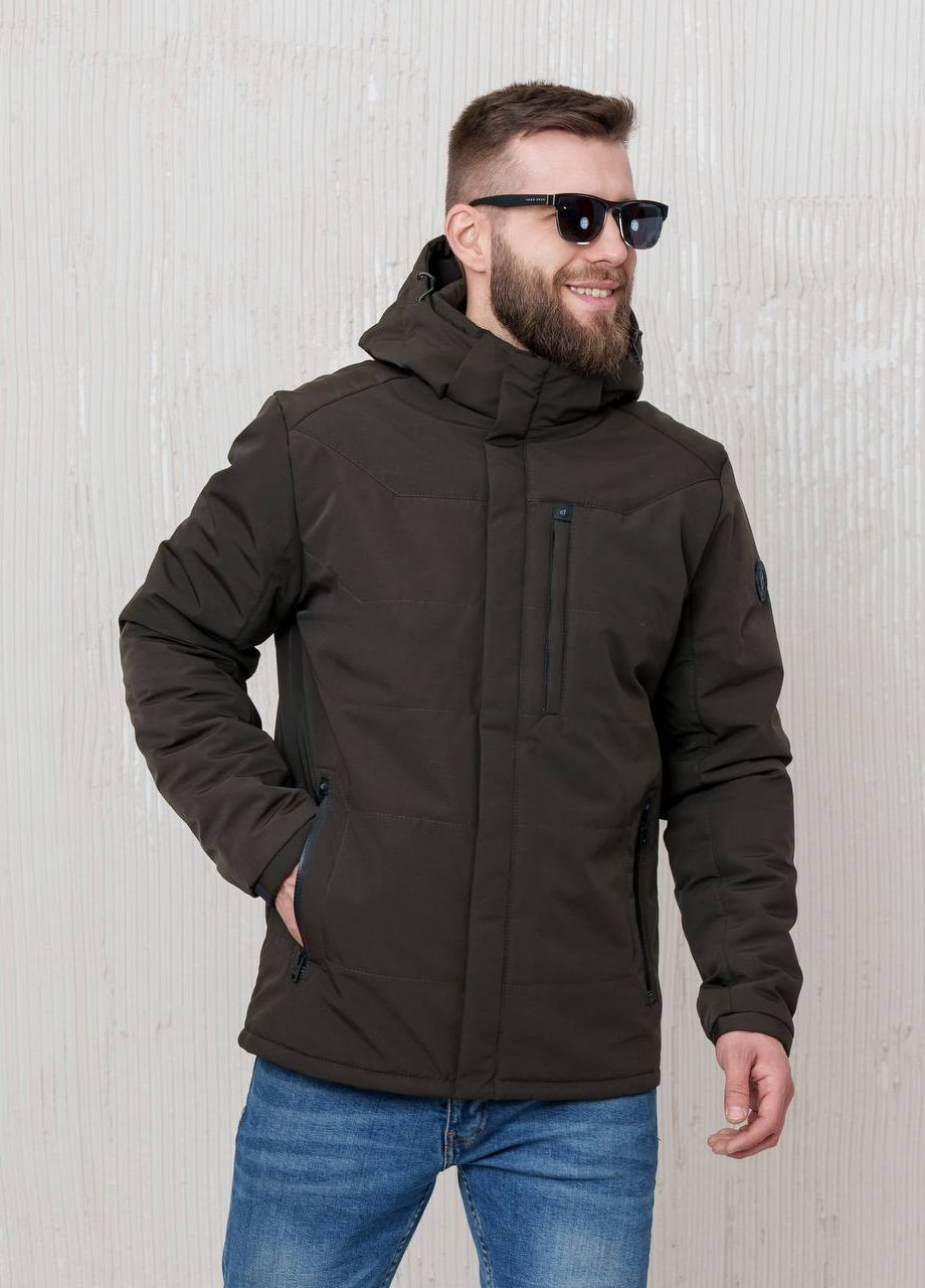 Оливкова (хакі) демісезонна чоловіча весняна куртка великого розміру SK