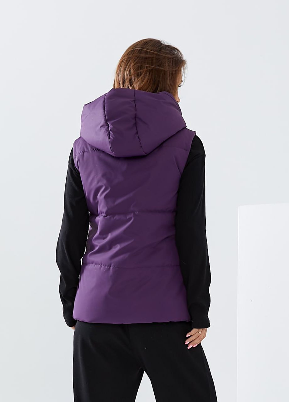 Жіноча жилетка з капюшоном колір фіолетовий р.42 439774 New Trend (260735830)