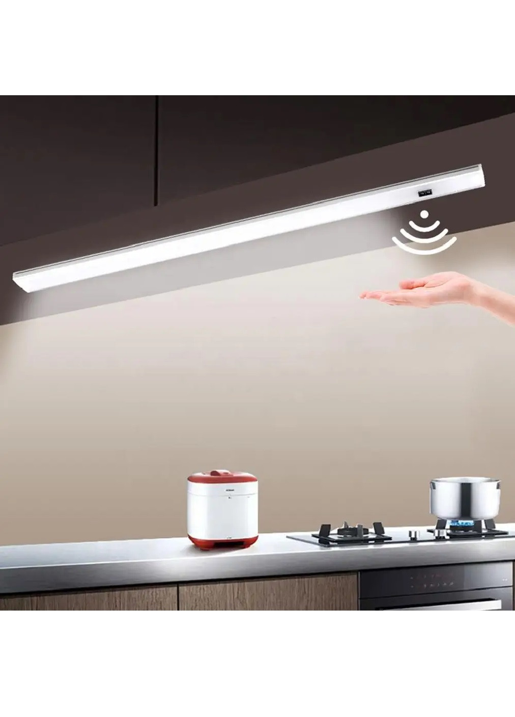 Кухонний світлодіодний LED світильник із сенсором датчиком руху USB підсвічування 50 см (473894-Prob) Теплий білий Unbranded (256739026)