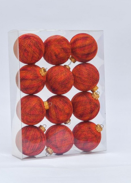 Набір ялинкових іграшок з нитяних кульок 6,5 см, 12 шт Merry Berry Cotton Ball Lights (257986218)