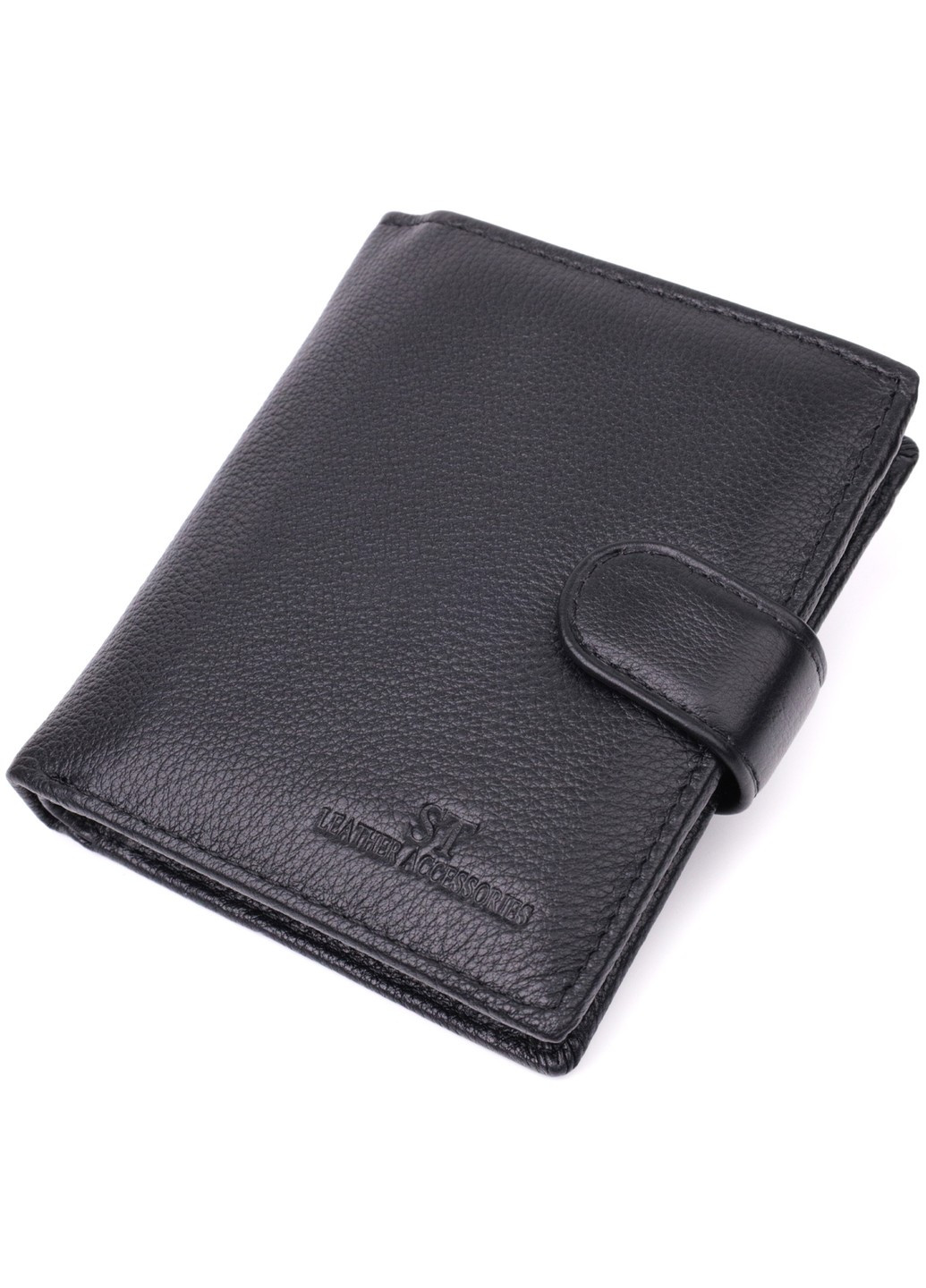 Вертикальный бумажник с блоком под документы из натуральной кожи 22479 Черный st leather (278000986)