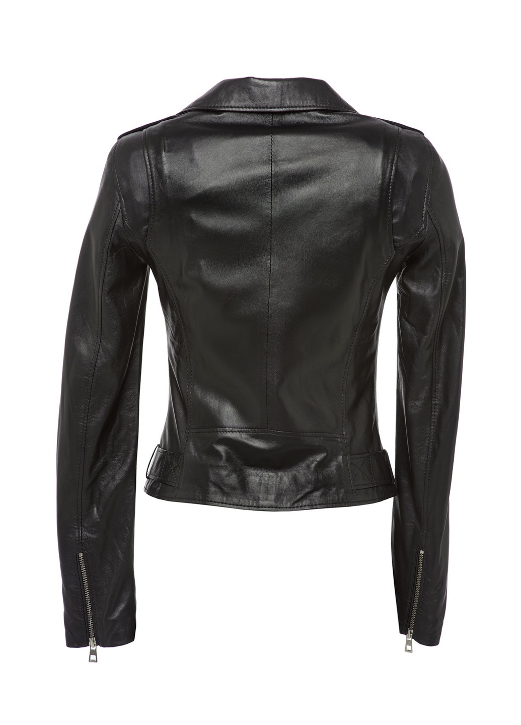 Чорна демісезонна жіноча шкіряна куртка з натуральної шкіри весна осінь демісезон косуха 1705 чорна Actors