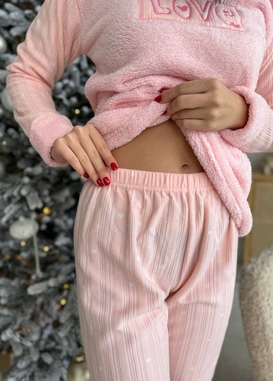 Розовая зимняя мягкая пижамка / одежда для дома Vakko