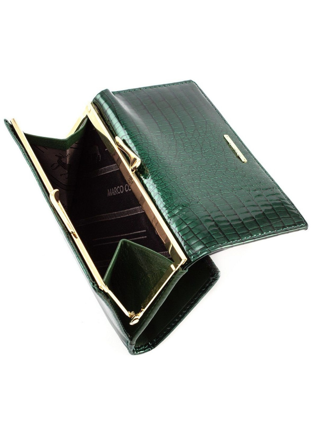 Удобный кошелек из лаковой кожи для женщин MC-403-2490-7 (JZ6589) зелёный Marco Coverna (259752472)