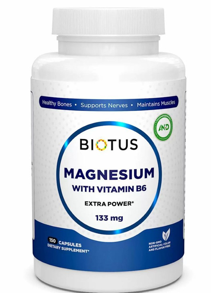Magnesium with Vitamin B6 150 Caps BIO-530180 Biotus (257252833)