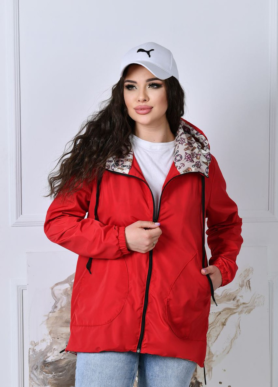 Червона жіноча куртка колір червоний р.48/50 421242 New Trend