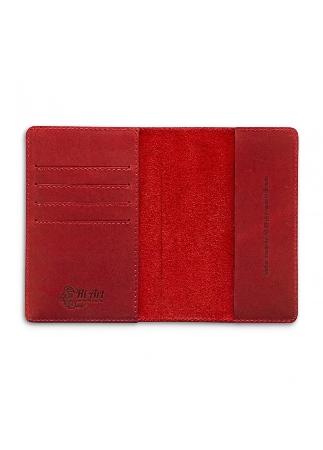 Обложка для паспорта из кожи HiArt PC-02 Shabby Red Berry Buta Art Красный Hi Art (268371256)