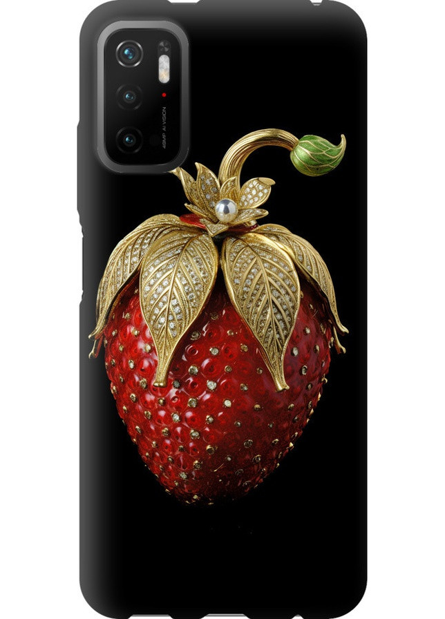 TPU чорний чохол 'Полуниця v3' для Endorphone Xiaomi Redmi Note 10 5G (259323742)