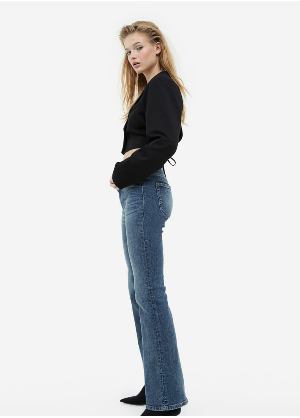 Жіночі джинси кльош Flare high waist Н&М (55659) 34 Темно-сині H&M - (258744249)