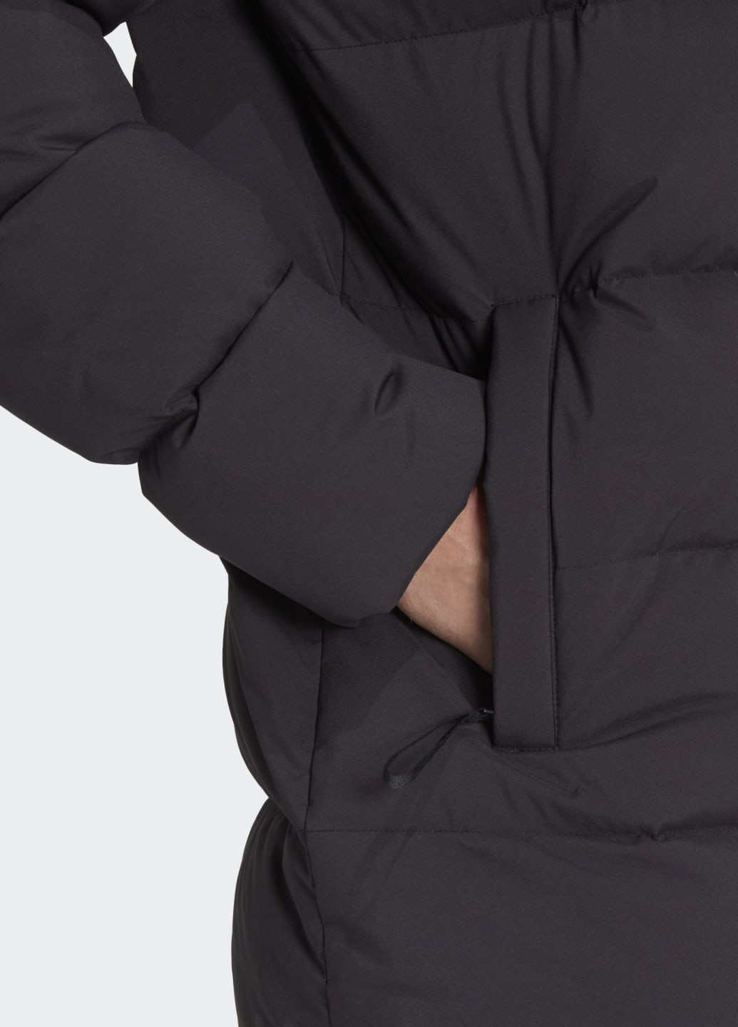 Черная демисезонная куртка helionic mid-length adidas