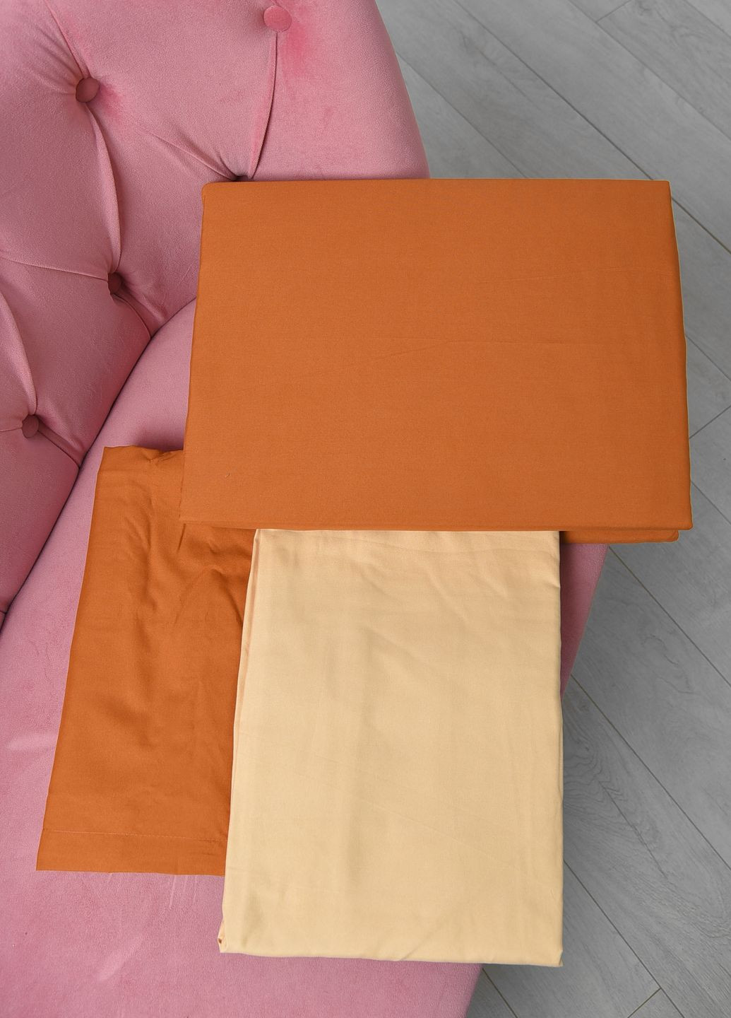 Комплект постельного белья горчично-бежевого цвета полуторка Let's Shop (267735746)