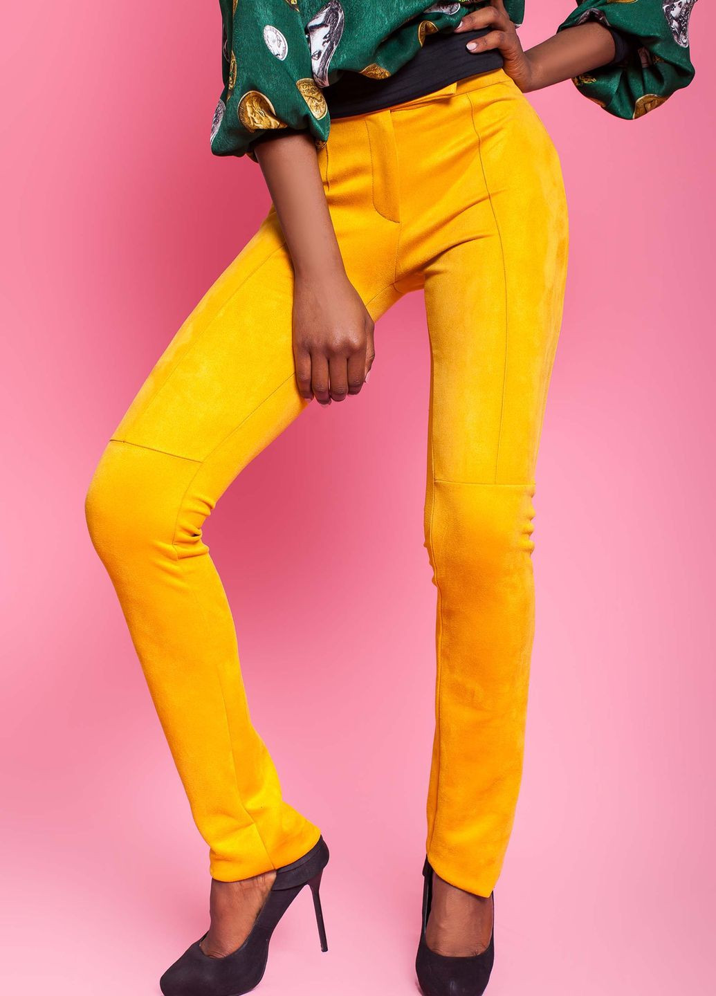 Эффектные брюки желтого цвета Jadone Fashion (276709283)