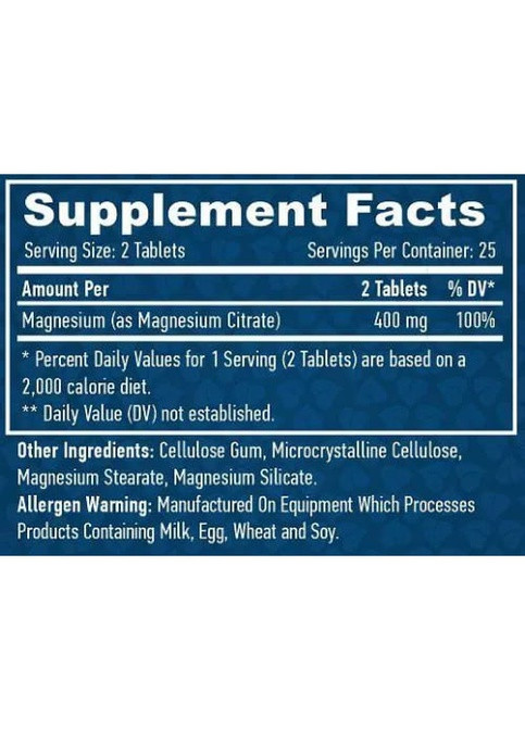 Magnesium Citrate 200 mg 50 Tabs Haya Labs (259967172)