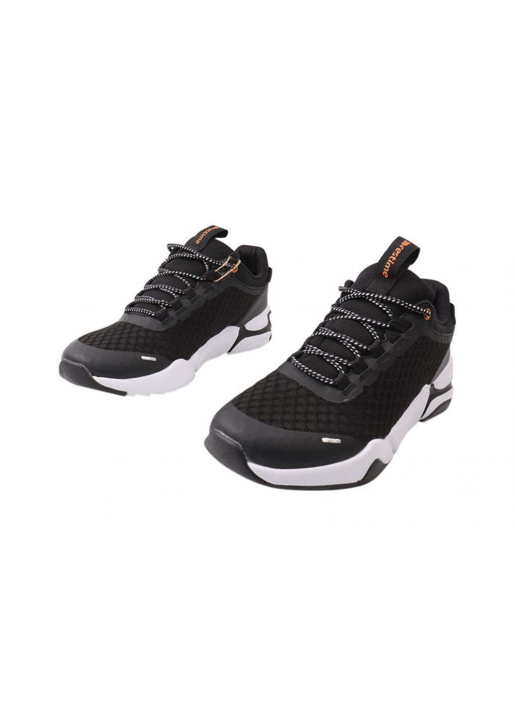 Чорні кросівки чоловічі з текстилю, на низькому ходу, на шнурівці, колір чорний, україна Restime 144-21LK