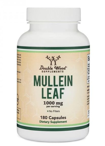 Екстракт листя коров'яка Double Wood Mullein Leaf Extract 1000 mg 180 caps Double Wood Supplements (275657581)