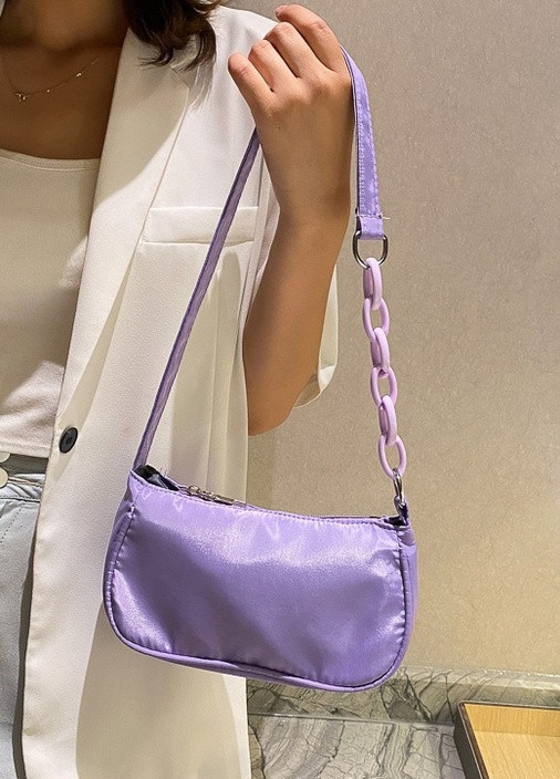 Жіноча маленька сумочка багет XM7257 через плече біла No Brand (259294534)
