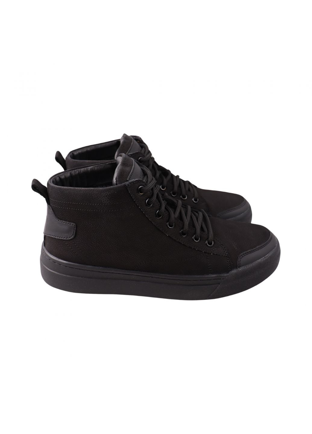 Черные ботинки мужские черные натуральный нубук Rondo