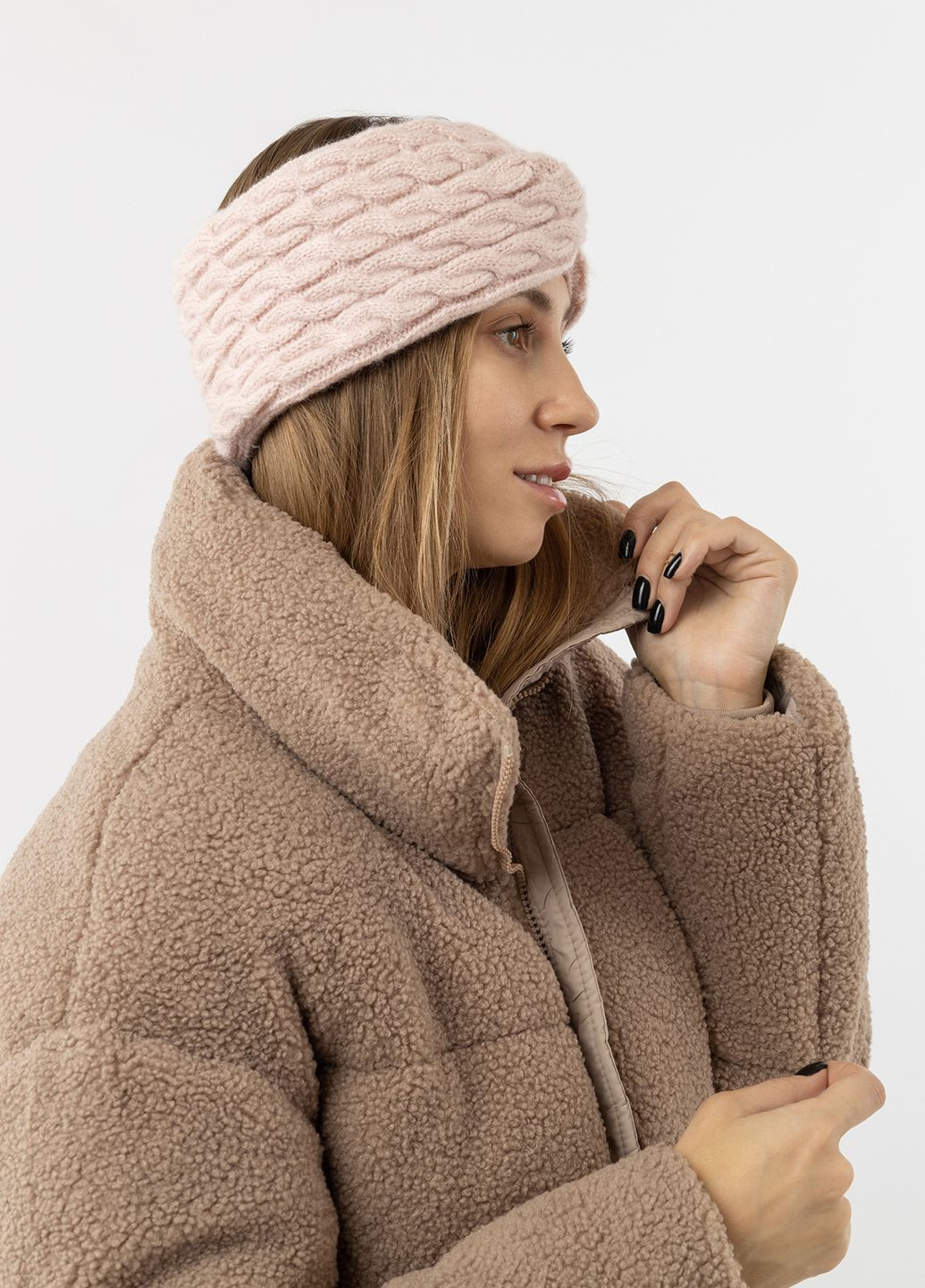 Жіноча пов'язка колір пудровий ЦБ-00232225 Fonem (267907960)