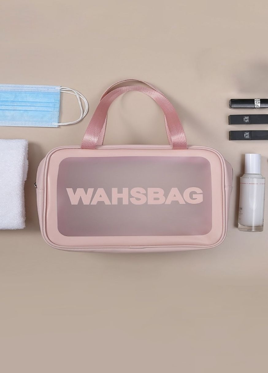 Женская косметичка WASHBAG органайзер с двумя ручками средняя розовая No Brand (266897484)