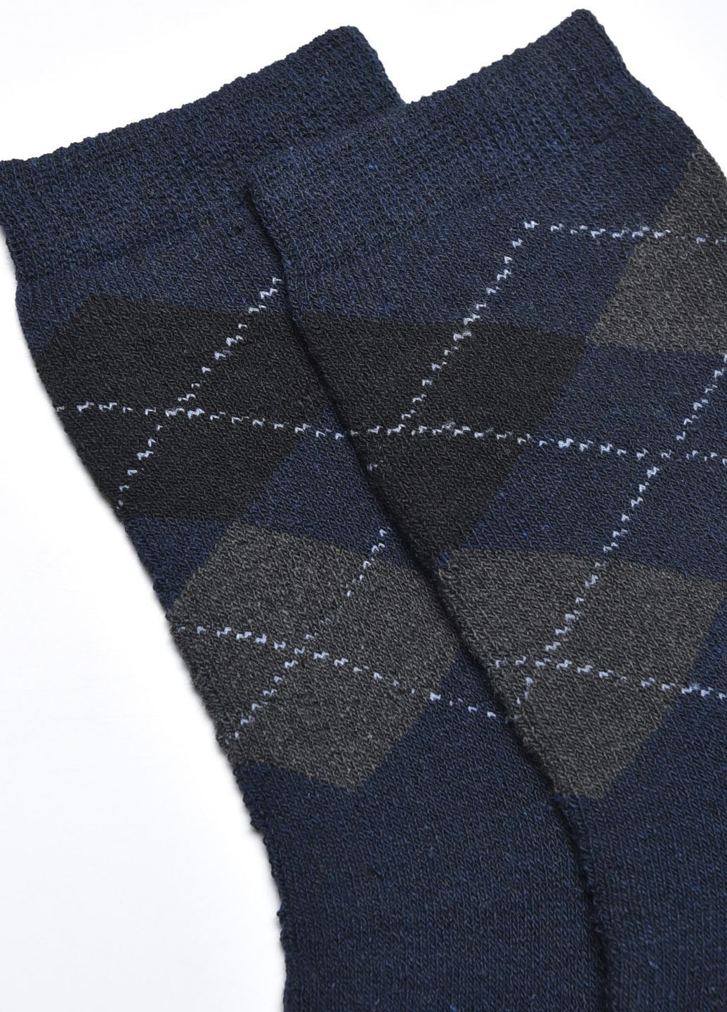 Шкарпетки чоловічі махрові темно-синього кольору розмір 40-45 Let's Shop (275928657)
