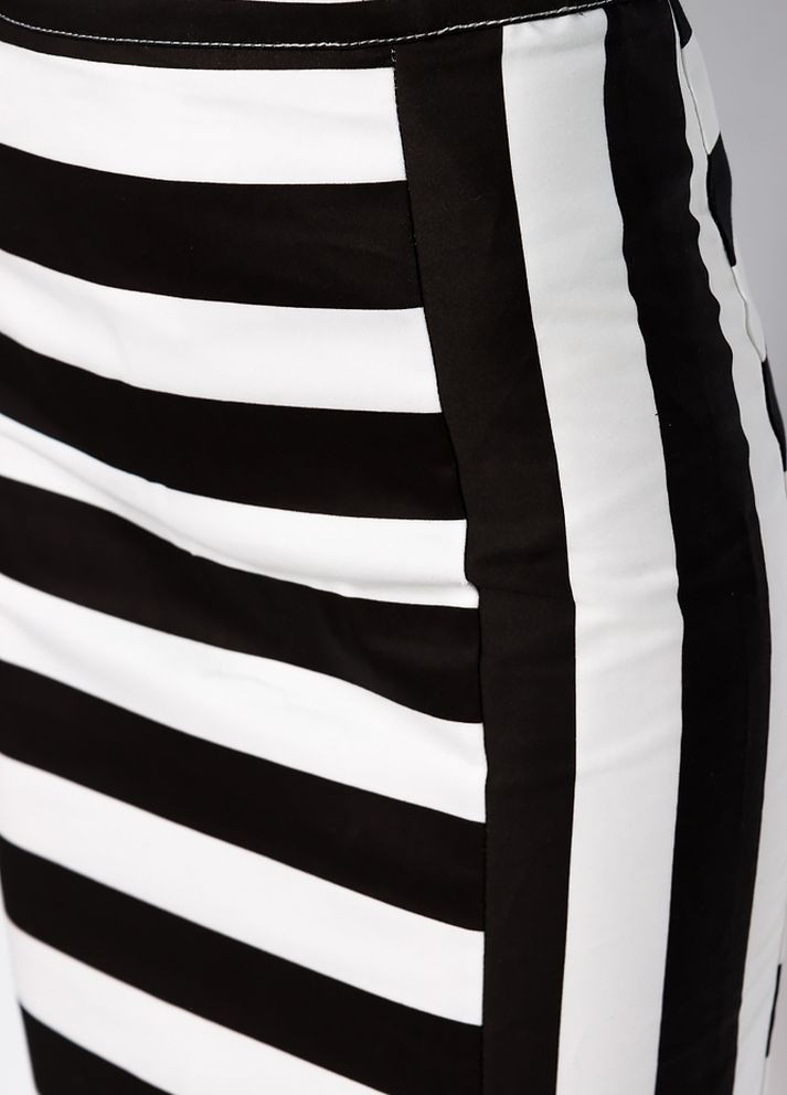 Черно-белая кэжуал однотонная юбка Time of Style