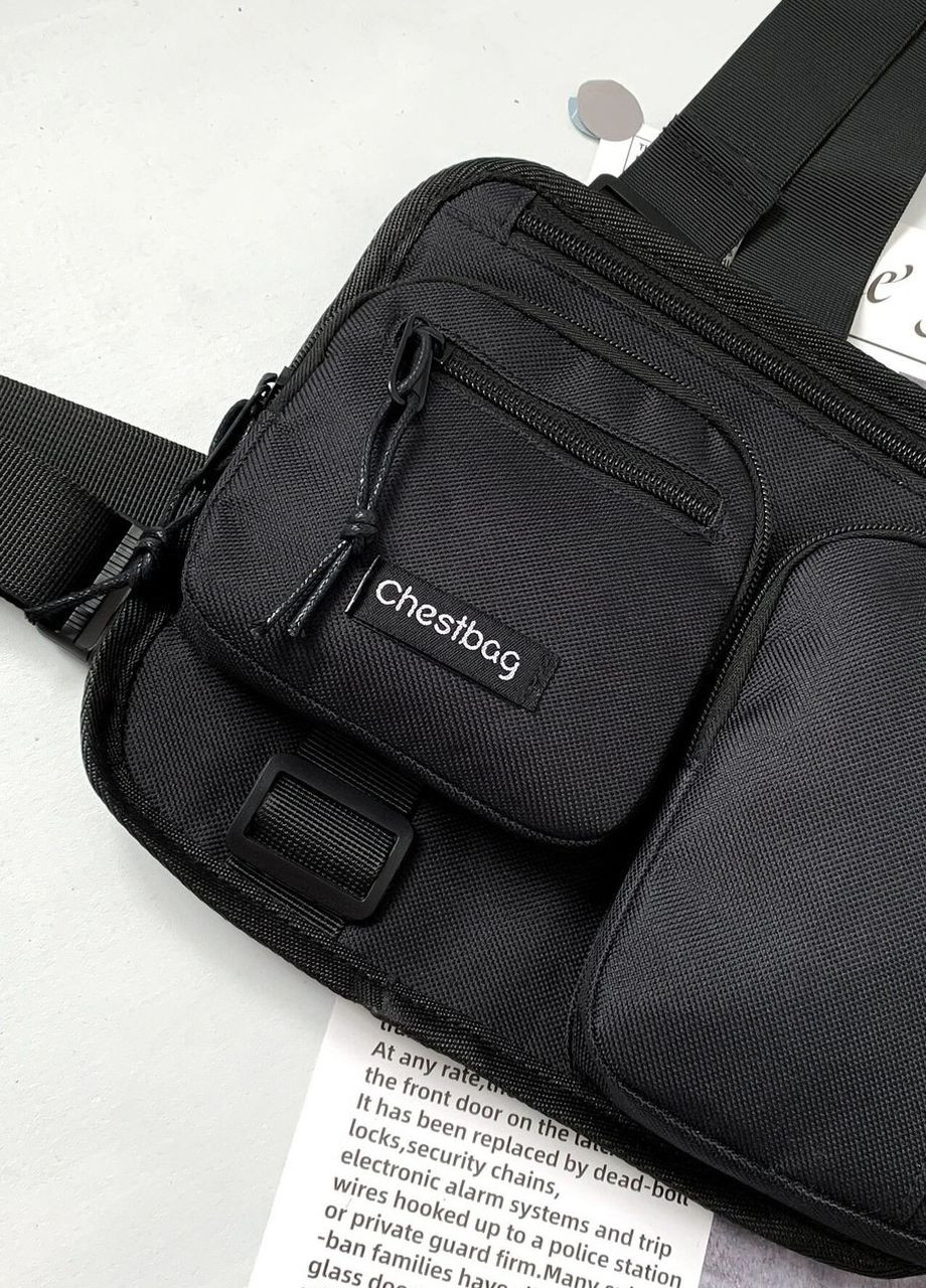 Нагрудная сумка 6013 CHESTBAG бронежилет черная No Brand (276386910)