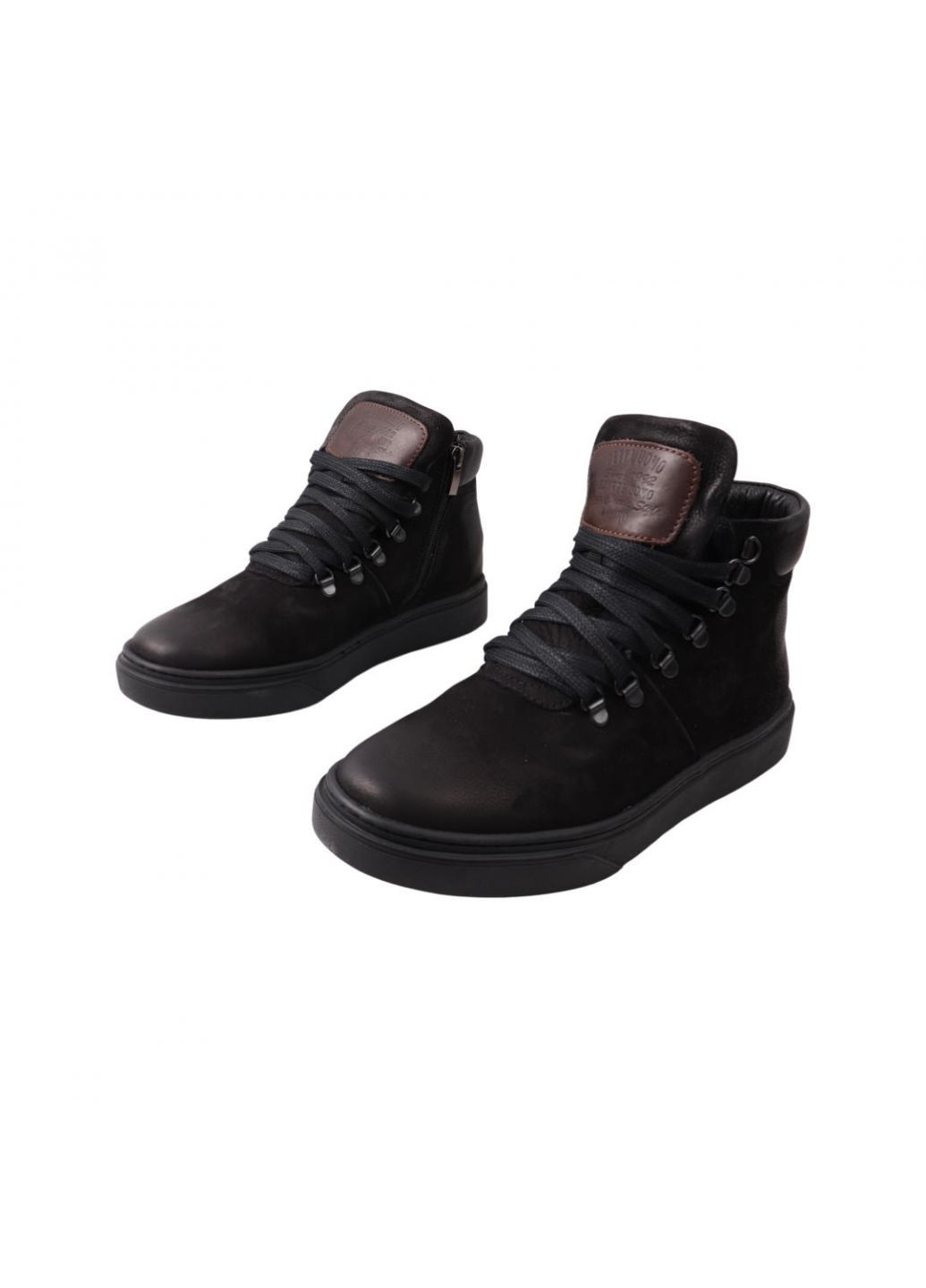 Черные ботинки мужские черные нубук Detta