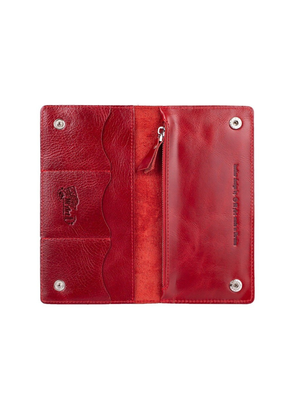 Кожаный бумажник WP-05 Crystal Red Let's Go Travel Красный Hi Art (268371128)