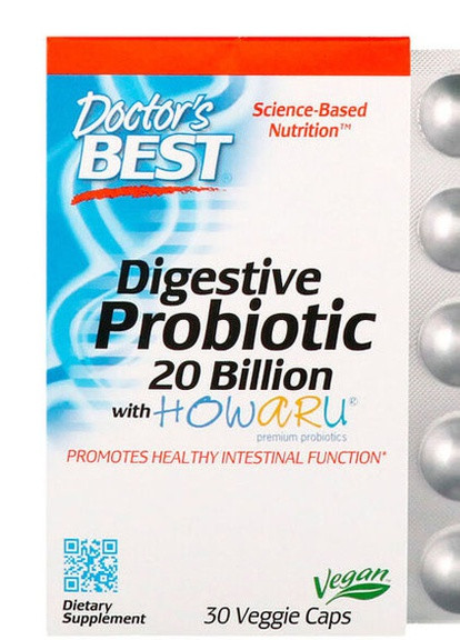 Digestive Probiotic with Howaru, 20 Billion CFU 30 Veg Caps DRB-00362 Doctor's Best (256722659)